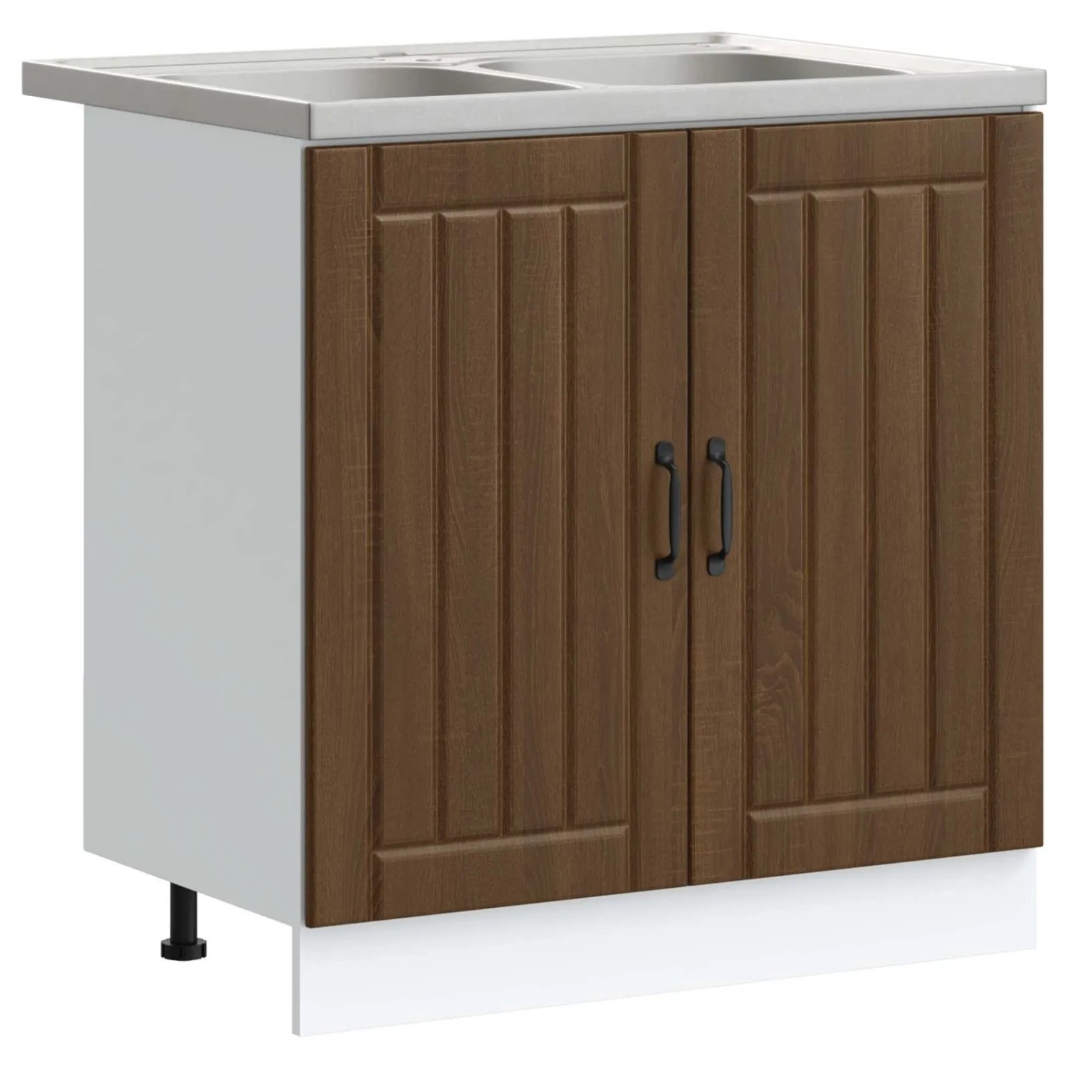 vidaXL Waschbecken-Unterschrank mit Tür Lucca 2 Stk Braun Eichen-Optik 3315018