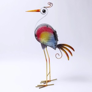 Marelida LED Paradiesvogel Gartenfigur Solarleuchte Metall Sensor Gartendeko Terrasse