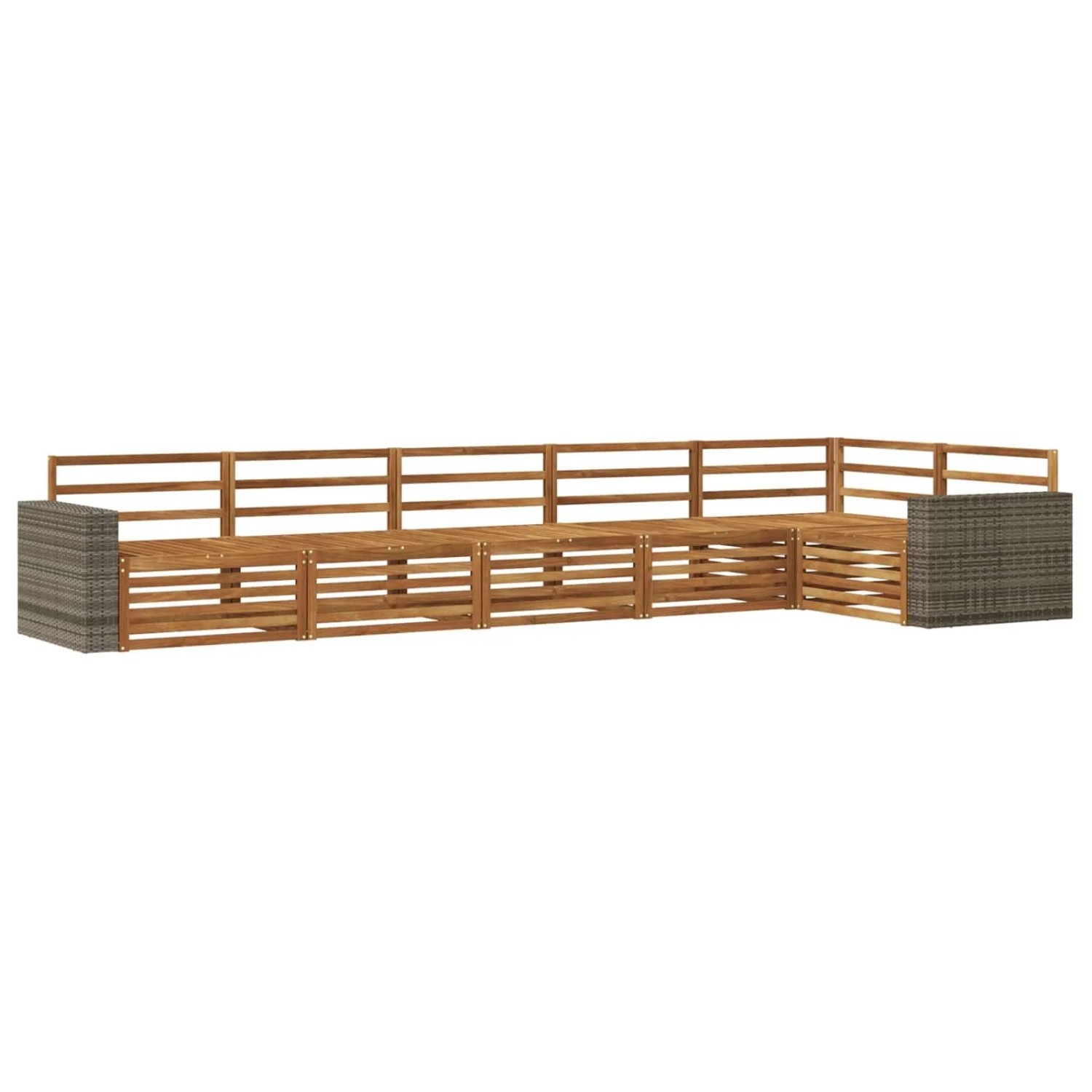 vidaXL Outdoor-Sofagarnitur 6 Stk Natur 402 x 172,5 x 73 cm 3383427