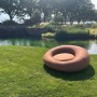 Aufblasbares Best Daybed Rondo in Terracotta, 160x160x60 cm, für Garten und Terrasse.