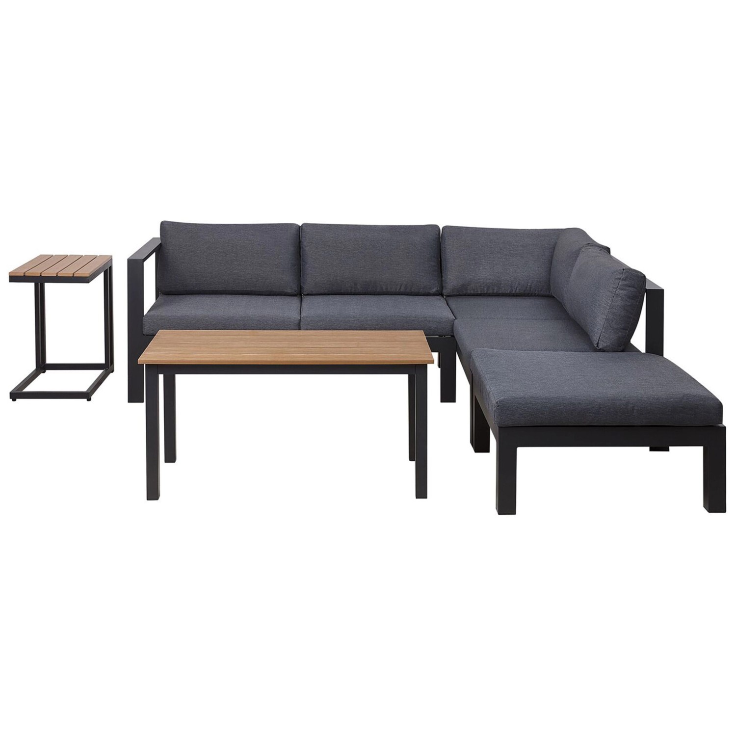Beliani Lounge Set MESSINA Dunkelgrau 224x224x66