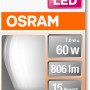 Osram LED-Lampe E27 Tropfenform, 5,5W, 806lm, warmweiß, nicht dimmbar.