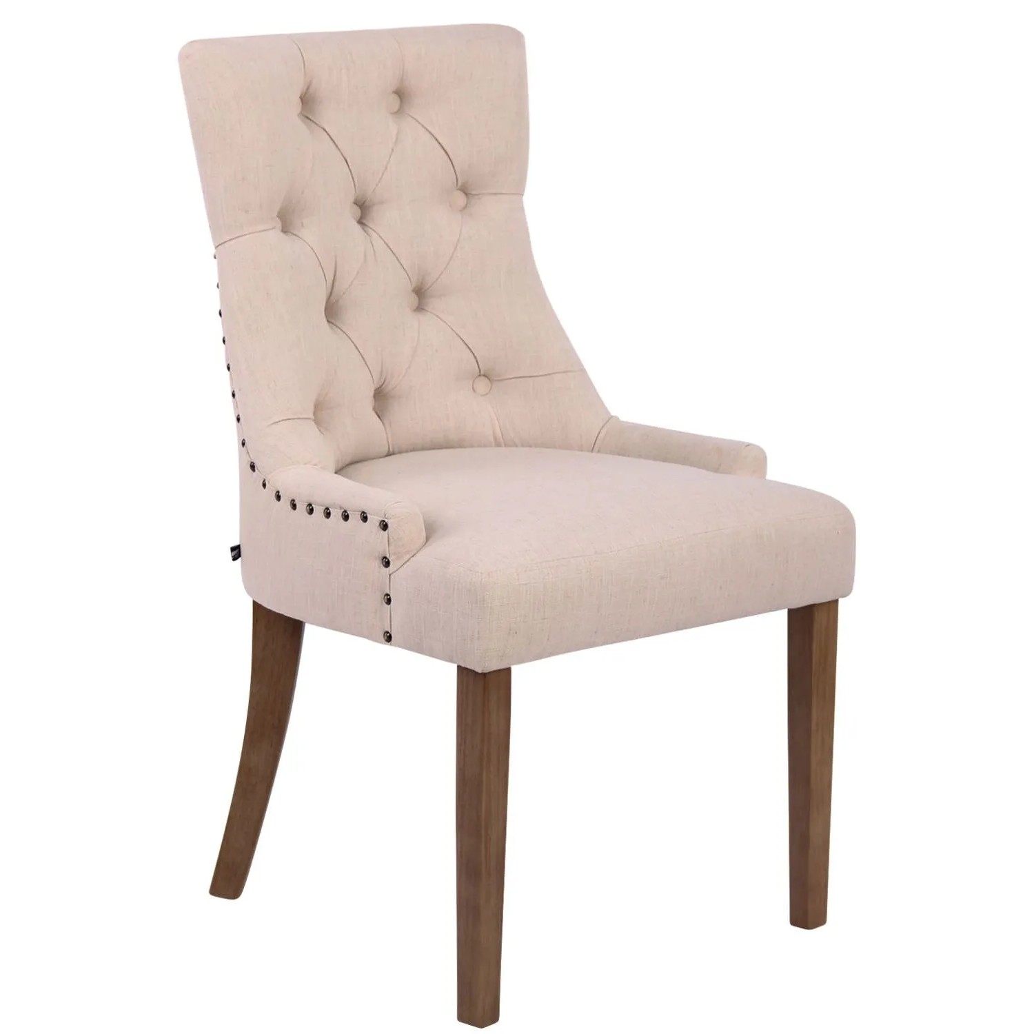 CLP Esszimmerstuhl Aberdeen Stoff Creme/Antik-Hell