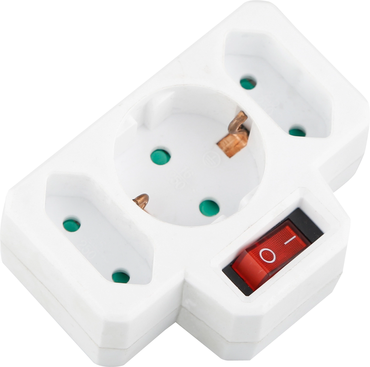 Mehrfachsteckdosen-Euro-Adapter mit Schalter Weiß (15) 4,99