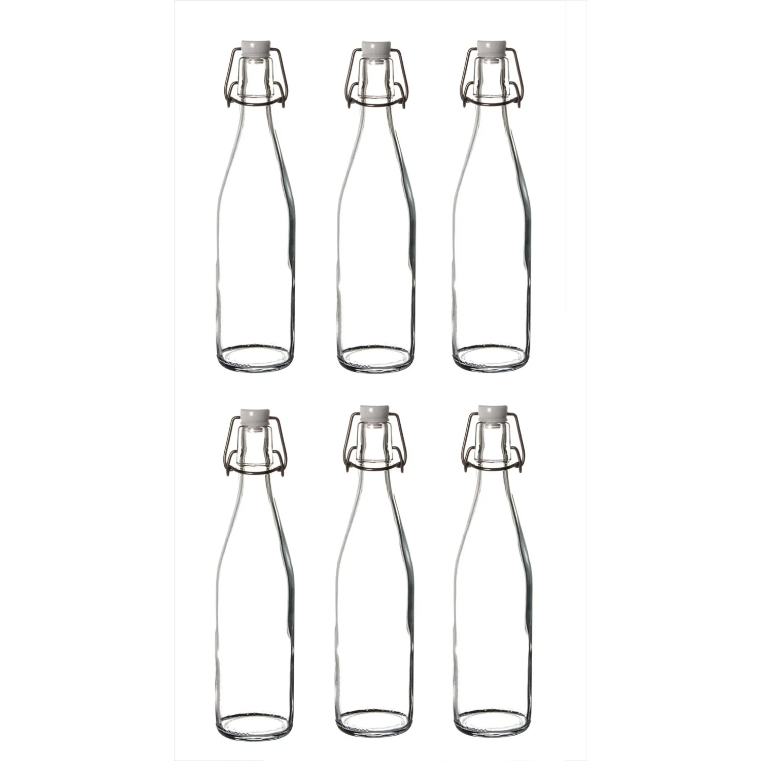 BigDean 6x Glasflaschen mit Bügelverschluss 500 ml Draht Bügelflasche zum Ansetzen von Ölen Alkohol Likören Säften Luftdicht Made in Germany BigDean 6x Glasflaschen mit Bügelverschluss 500 ml - Draht-Bügelflasche zum Ansetzen von Ölen, Alkohol, Likören, Säften - Luftdicht - Made in Germany
