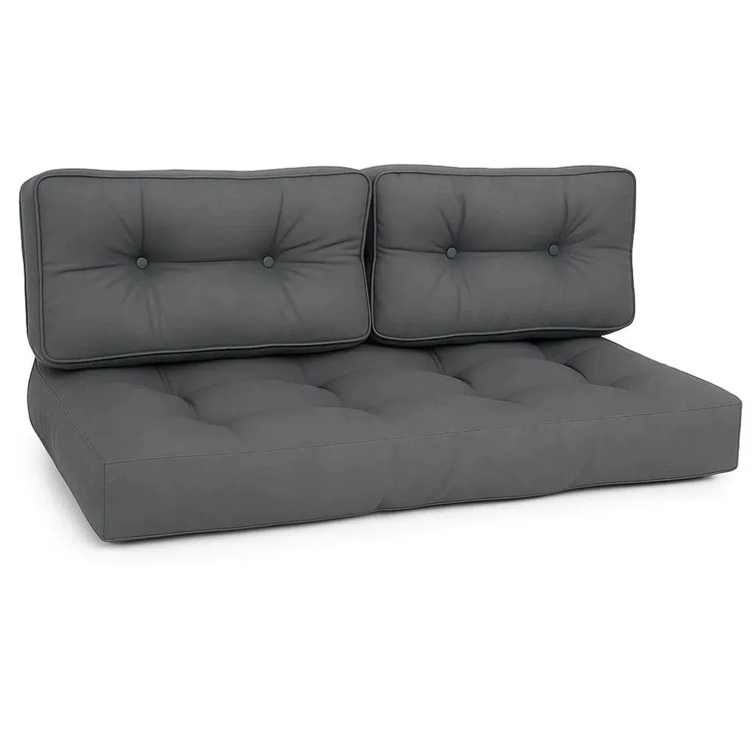 Beautissu ECO Style Palettenkissen Sitz 120x80x15cm Graphitgrau + Rücken 2tlg