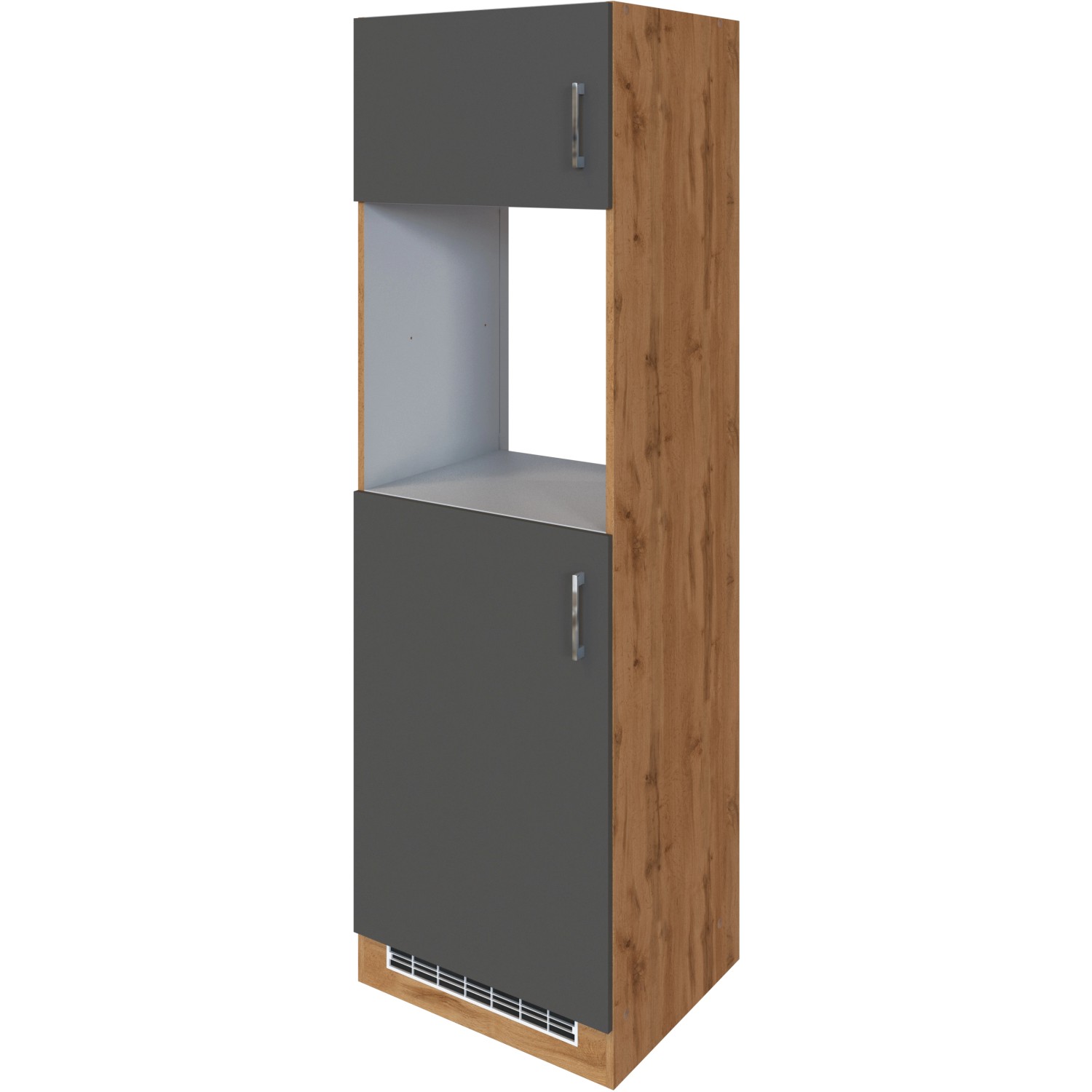 Held Möbel Ofen-Kühlschrankumbau Sorrento B60x H200x T60 cm Anthraz.-Wotaneiche