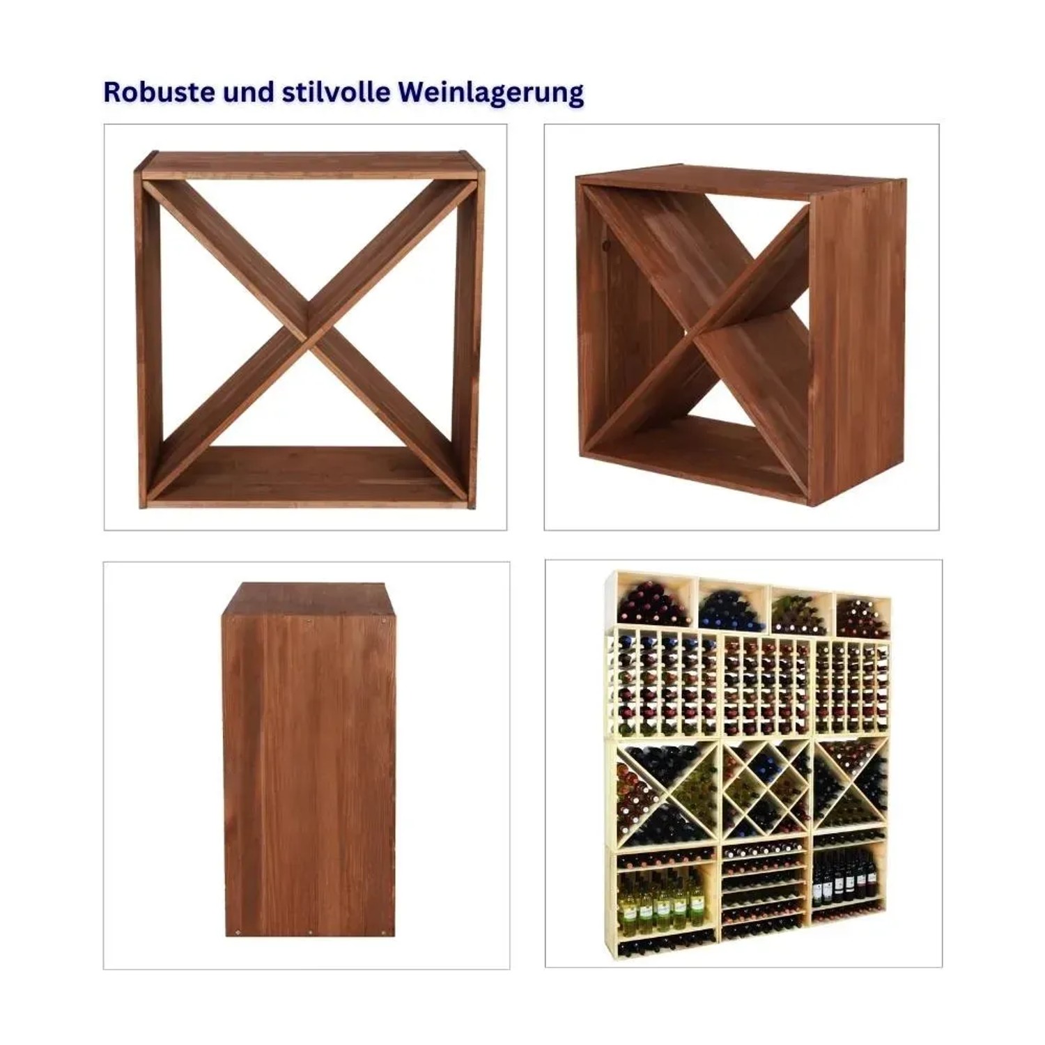 PROREGAL Weinregal Holz Vincellar Mod Modulares 60 x 60 x 30 cm 40 Flaschen kaufen bei OBI