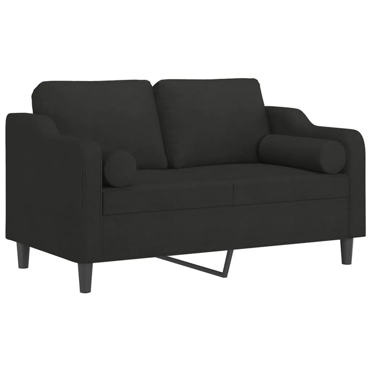vidaXL 2-Sitzer-Sofa mit Zierkissen Schwarz 120 cm Stoff 3200841 günstig online kaufen