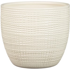 Scheurich Übertopf 866, Ø 22 cm, Vainilla, mit Textur, für Innenbereich.