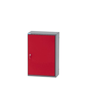 Küpper Hängeschrank, eintürig, mit 2 Fachböden, 60x40x20 cm, dunkelrot. Werkzeugschrank zur Wandmontage.
