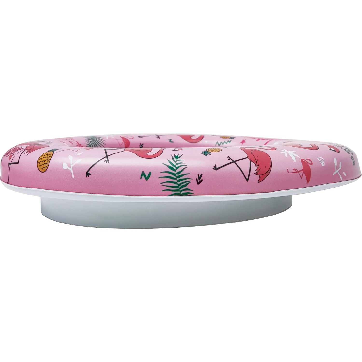 Kinder-WC-Sitz Flamingo aus Kunststoff mit rosa Flamingo-Muster.