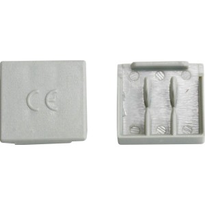 Endkappen für 3-Phasen- und Neozed-Gabelschiene, grau, für 10/16 mm² Schmelzsicherungen.