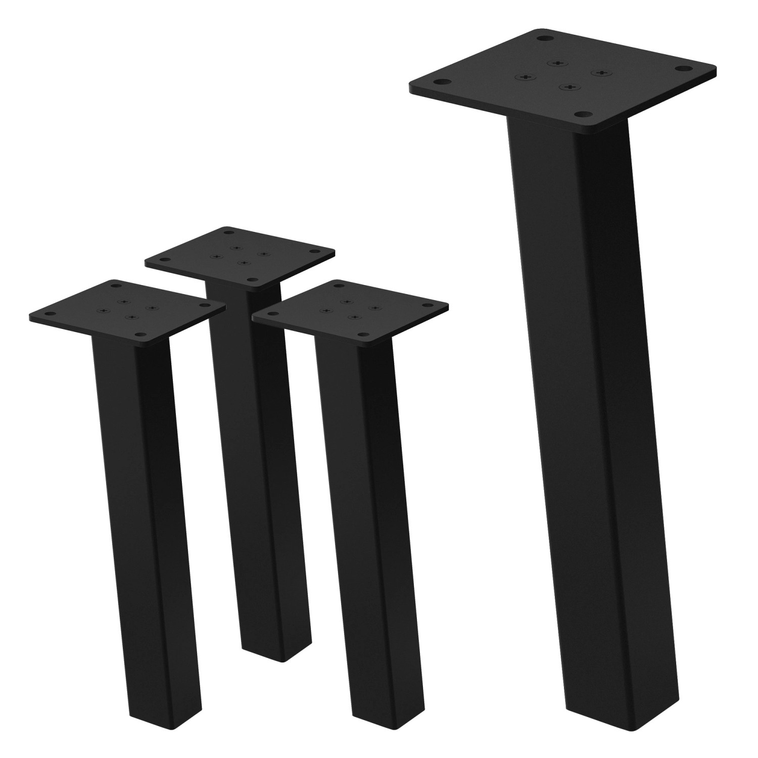 ML-Design Tischbeine 4Er Set I-96GRAD H30 cm Schwarz Stahl 4x4cm