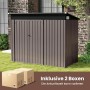 Costway Gartenhaus Metall 235 x 117 x 185 cm Hellbraun_5