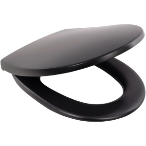 Schöner Wohnen WC-Sitz Antus Slimline, D-Form, Schwarz Matt, mit Absenkautomatik.