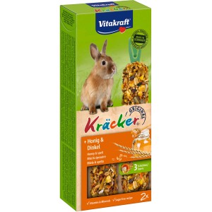 Vitakraft Kräcker Honig & Dinkel für Kaninchen, 2 Stück. Knabberstangen mit Getreide und Honig.