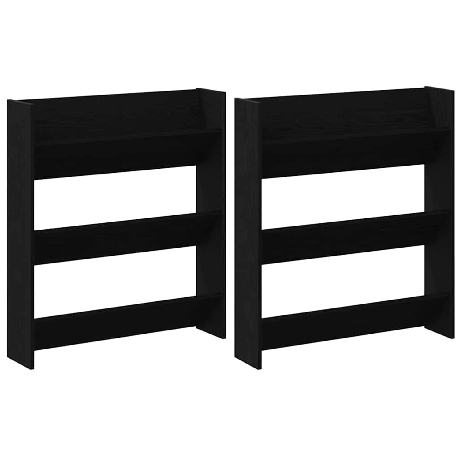 vidaXL Wandschuhschränke mit Regal Schwarz Eichen-Optik Holzwerkstoff 87503 günstig online kaufen