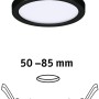 Schwarzes Paulmann LED-Einbaupanel Areo VariFit, 11,8 cm, neutralweißes Licht.