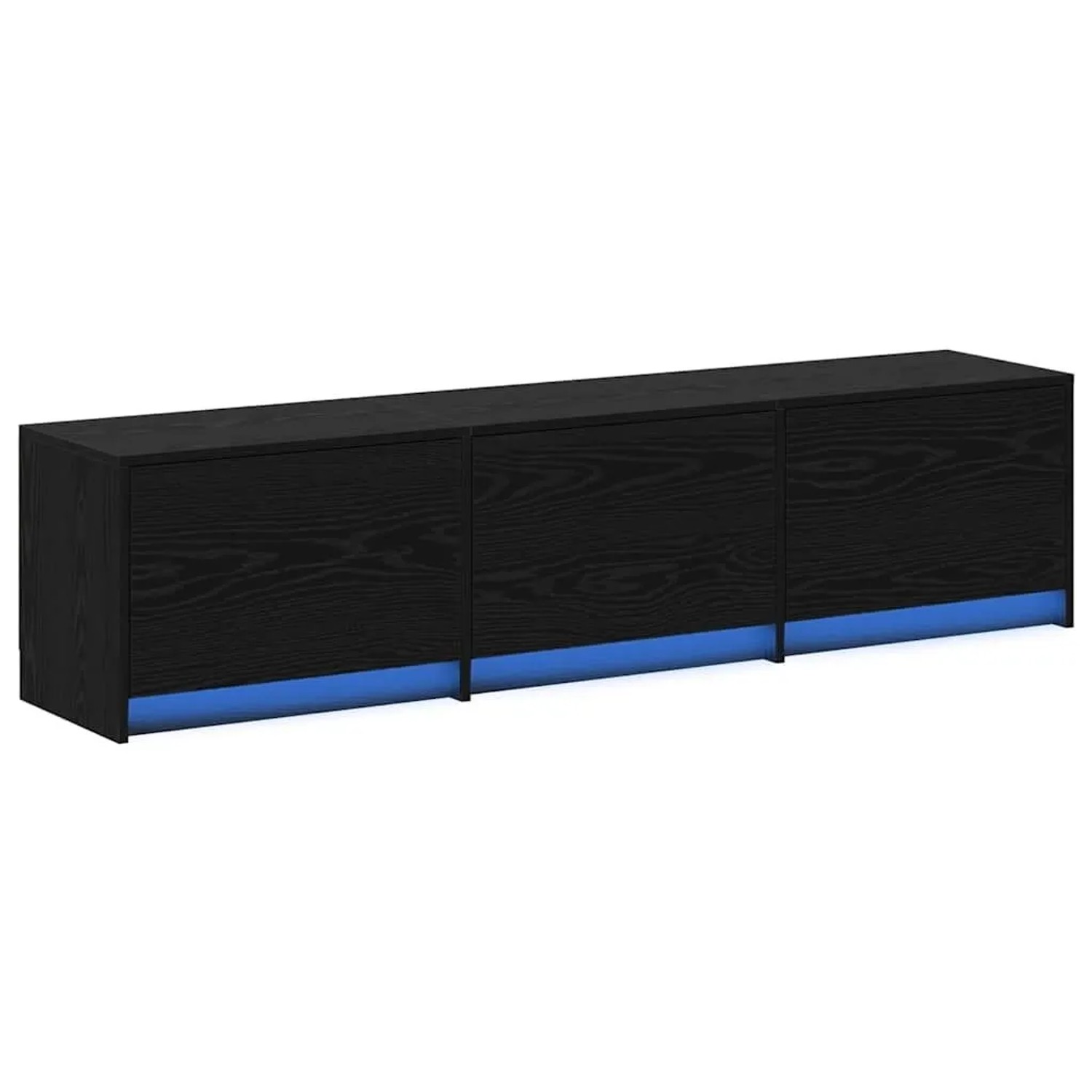 vidaXL TV Schrank mit LEDs Schwarz Eichen-Optik 162 x 34 x 40 cm 3418721