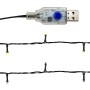 LED Lichterkette mit USB-Anschluss für vidaXL Weihnachtsgirlande, warmweiße LEDs auf schwarzem Kabel.