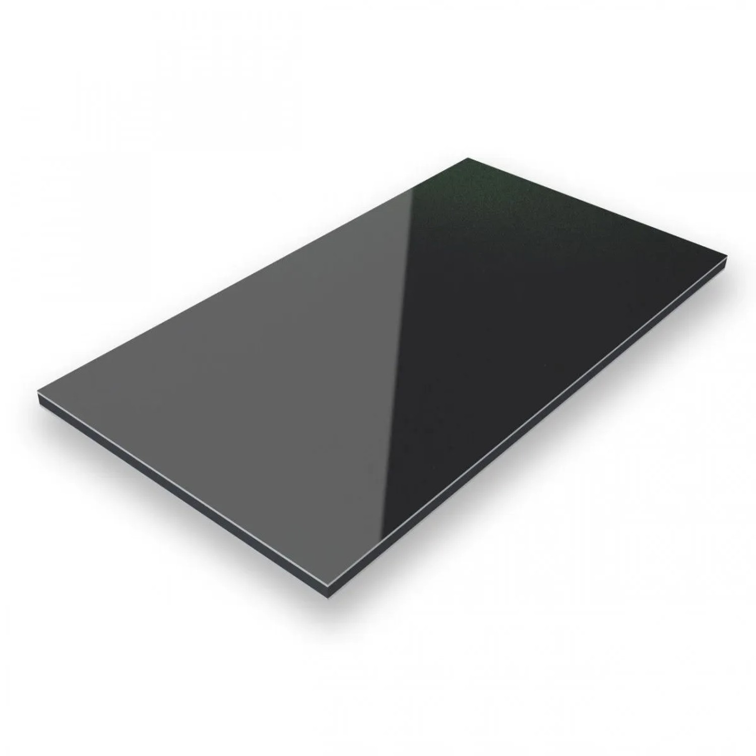 Aluverbund24 150x75cm Aluverbundplatte Aluminiumverbund Schwarz RAL 9005 3mm 0,3mm