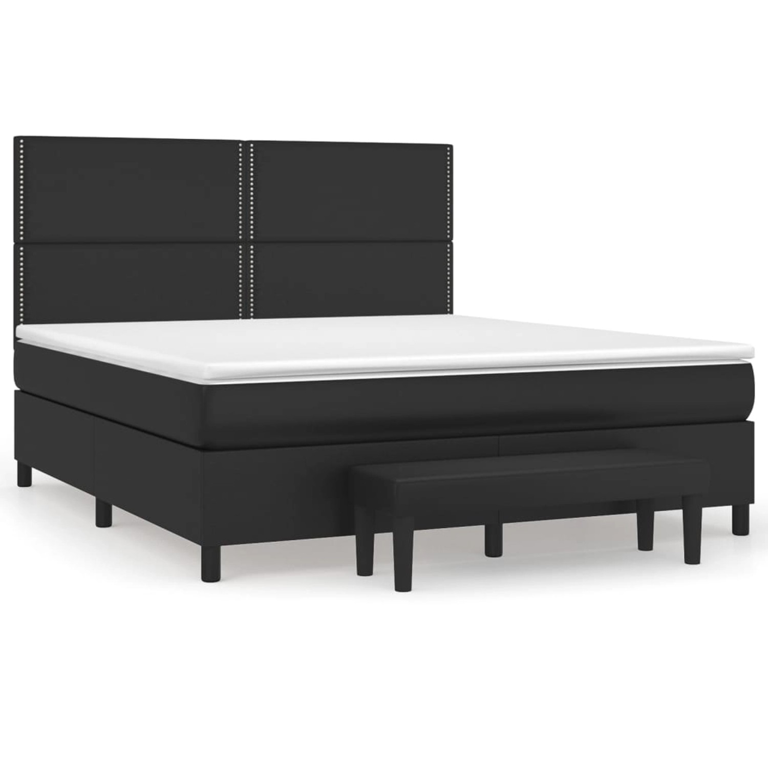 vidaXL Boxspringbett mit Matratze Schwarz 160x200 cm Kunstleder 3137611 günstig online kaufen