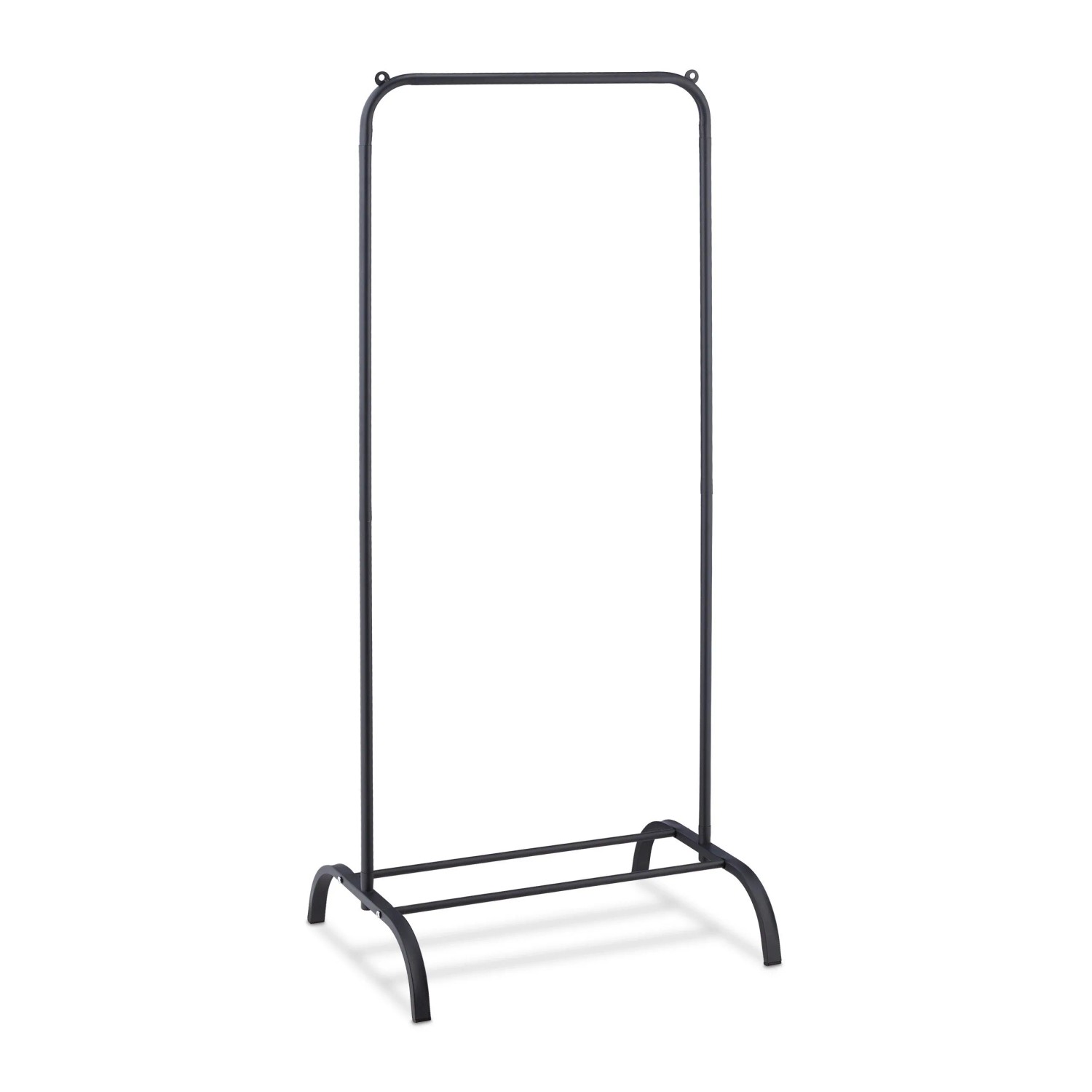 Relaxdays Kleiderständer Metall Schwarz mit Ablage 144 cm x 60 cm x 44 cm