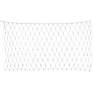 LED-Lichternetz mit 200 kaltweißen LEDs und grünem Kabel, 3,5 m lang, für Innen und Außen.