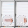 Sekey Doppelrollo Klemmfix, weiß, 90x210cm, mit halb und voller Verdunklungsoption am Fenster.