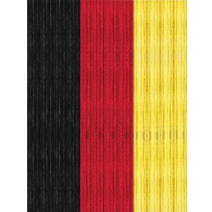 Arsvita Flauschvorhang, 90x200cm, mit Streifen in Schwarz, Rot und Gelb.