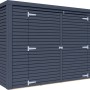 Anthrazitfarbener Bertilo Gartenschrank Box Bike (103x207cm) aus FSC®-zertifiziertem Holz.