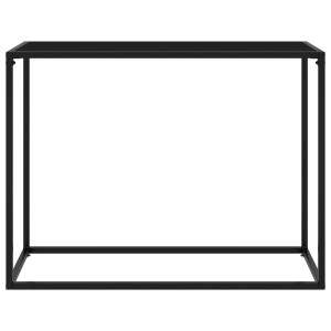 Schwarzer vidaXL Konsolentisch aus Glas und Stahl, 100x35x75 cm.