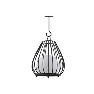 Lindby LED Solarleuchte Außen Kelda 10025831 Dimmbar Spritzwassergeschützt Modern in Schwarz aus Aluminium 1-flammig