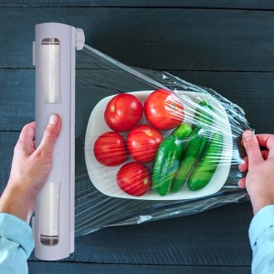 Relaxdays Folienschneider 2er Set PP Metall Grau Mit Magnetischer Rückseite 5 cm x 37 cm x 8 cm 230 g