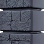 Anthrazitfarbene Waterform Regentonne Tower Stone mit 350 l Fassungsvermögen in Steinoptik.