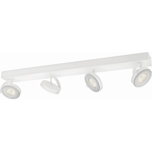 Weißer Philips myLiving LED-Spot Clockwork, 4-flammig, Warmglow für Wohnräume.