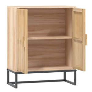 vidaXL Sideboard, 60x30x75 cm, Holzwerkstoff, Modell 2. Büroschrank mit offenen Türen und zwei Regalen.