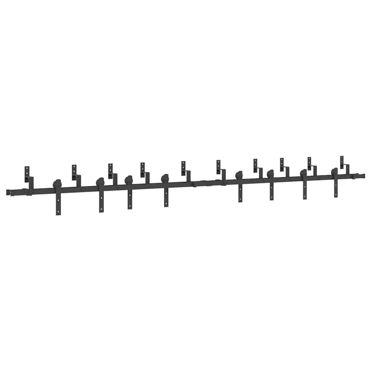 vidaXL Schiebetürbeschlag-Set 366 cm Stahl Schwarz 3295741