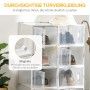 HOMCOM Schuhschrank, transparent, mit 8 Boxen zur Schuhaufbewahrung bis Größe 45.