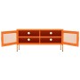 Oranger VidaXL TV-Schrank aus Stahl (105x35x50 cm) mit offenen Gittertüren. Wohnwand.