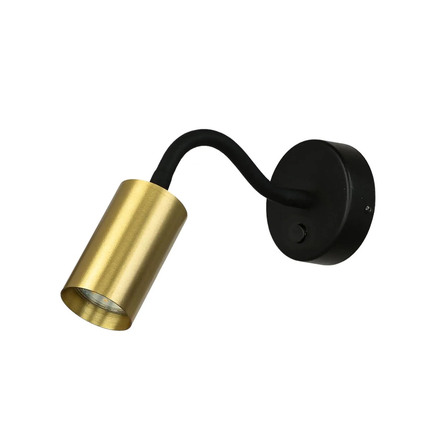 Licht-Erlebnisse Leselampe Mit Schalter Flexarm Metall In Schwarz Messing GU10