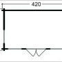 Grundriss Alpholz Gartenhaus Clockhouse-44, 420x320 cm, Satteldach