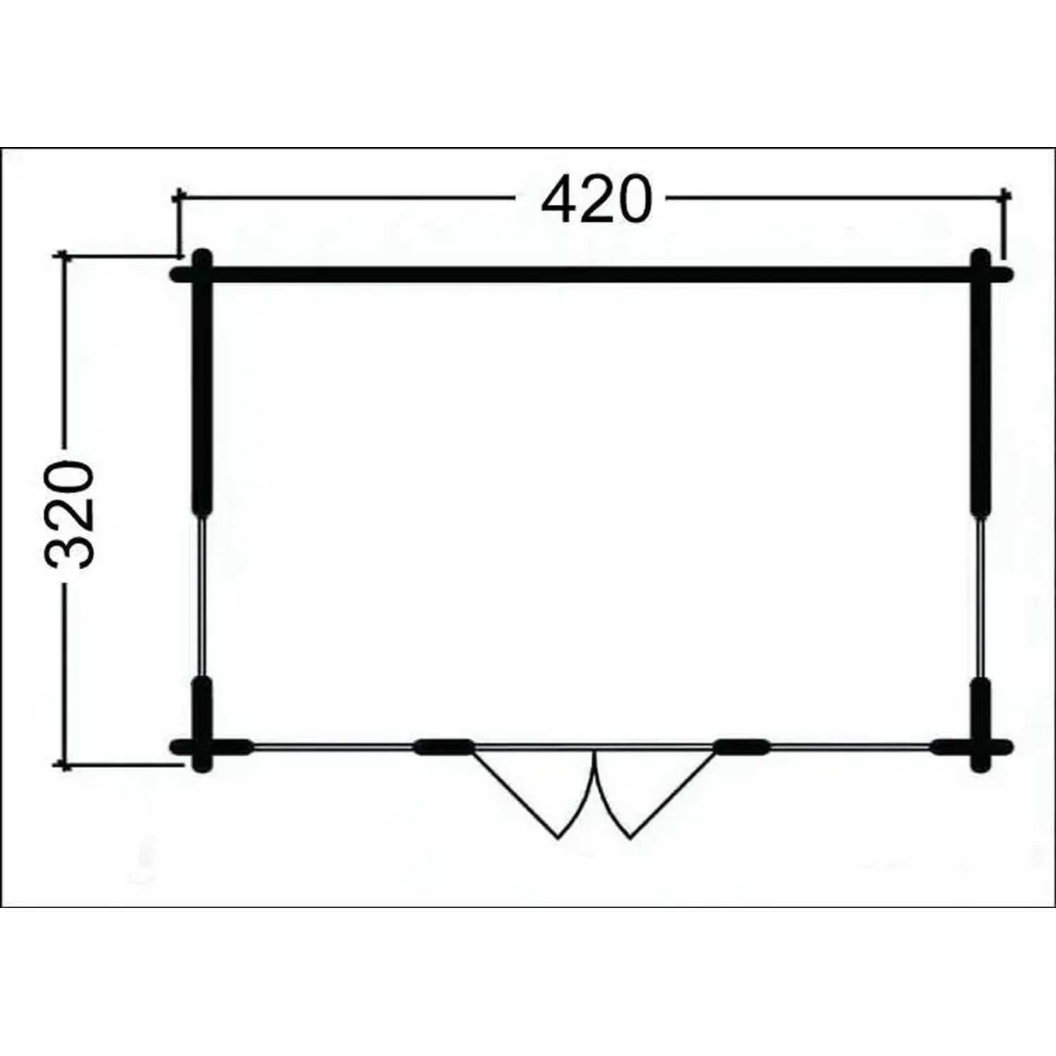 Grundriss Alpholz Gartenhaus Clockhouse-44, 420x320 cm, Satteldach