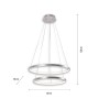 Moderne LED Pendelleuchte Circle in Silber, 50 cm Durchmesser. Design-Hängelampe für Wohnraum.