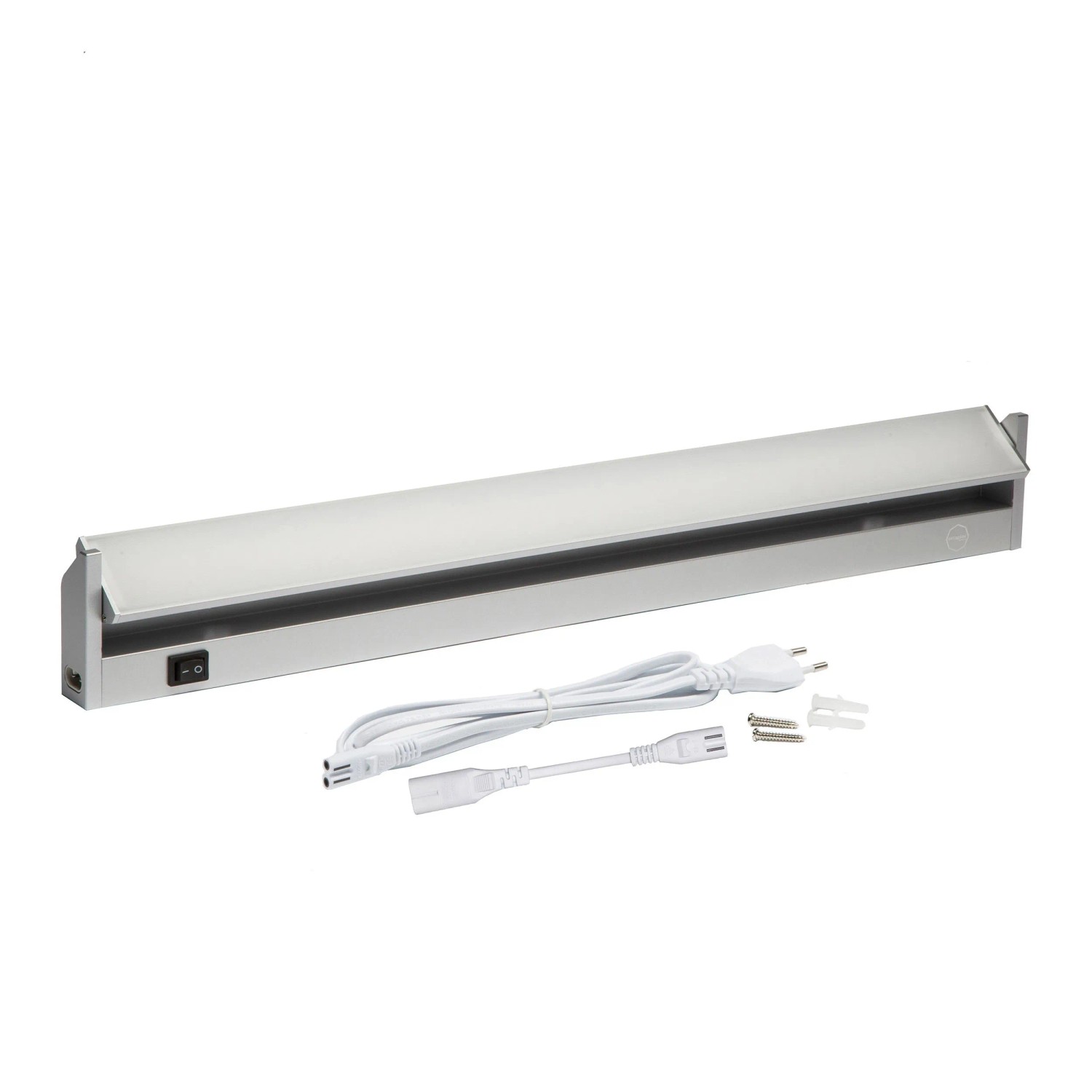 Oktaplex Rota LED-Unterbauleuchte 58 cm 9,4W Neutralweiß 4000K Unterschrankleuchte Küche mit Schalter und Stecker Silber
