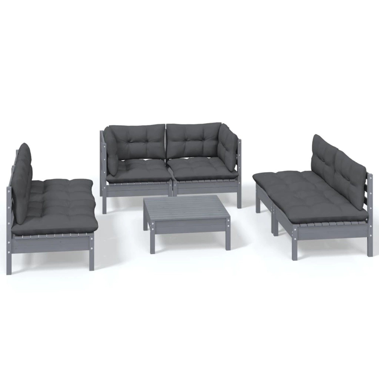 vidaXL 7-tlg Garten-Lounge-Set mit Kissen Kiefer Massivholz Modell 111 günstig online kaufen