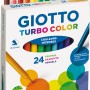 Giotto Turbocolor Stifte, 24 Stück in verschiedenen Farben, feine Spitze für Schule und Hobby.