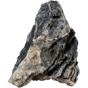 Sera Aquarienstein Rock Quartz Gray S/M, dunkelgrauer Naturstein mit weißen Einschlüssen.