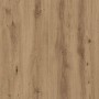 Nahaufnahme der Artisan-Eiche Holzoptik des Nachttisches. Helle Holzmaserung mit natürlichen Astlöchern und Struktur.
